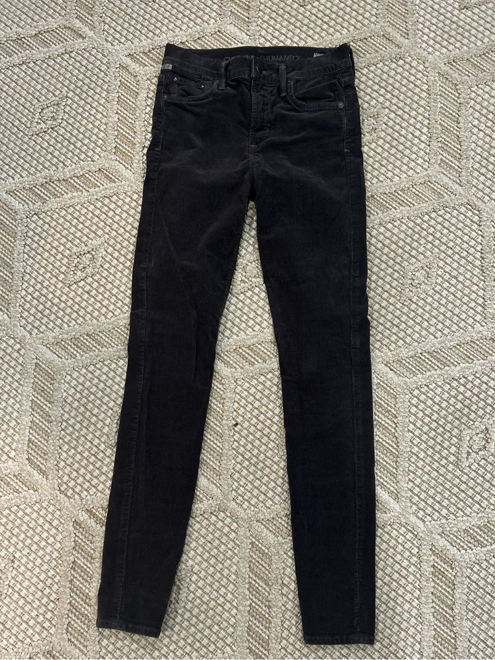 Citizens Of Humanity Black Corduroy Skinny Jeans Pants 25 EUC